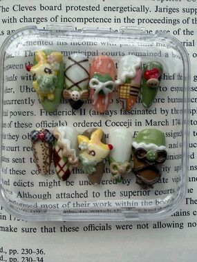 Autumn deer themed press on nails